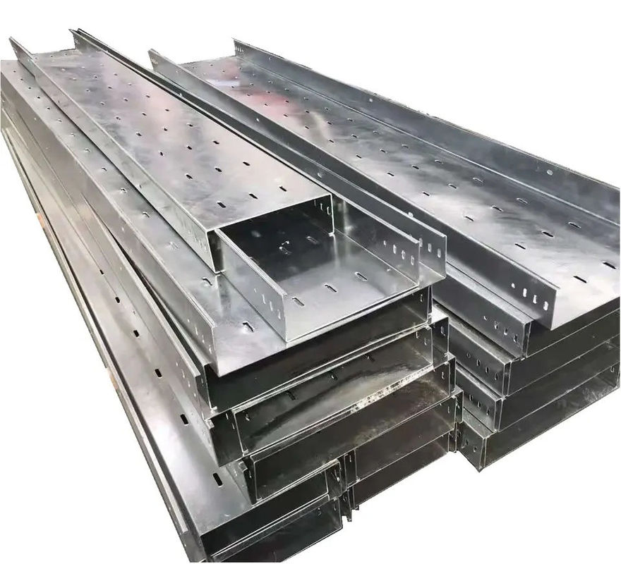 Screws Installation Hot Dip Galvanized Perforated Cable Tray 1.5-2.5mm Thickness