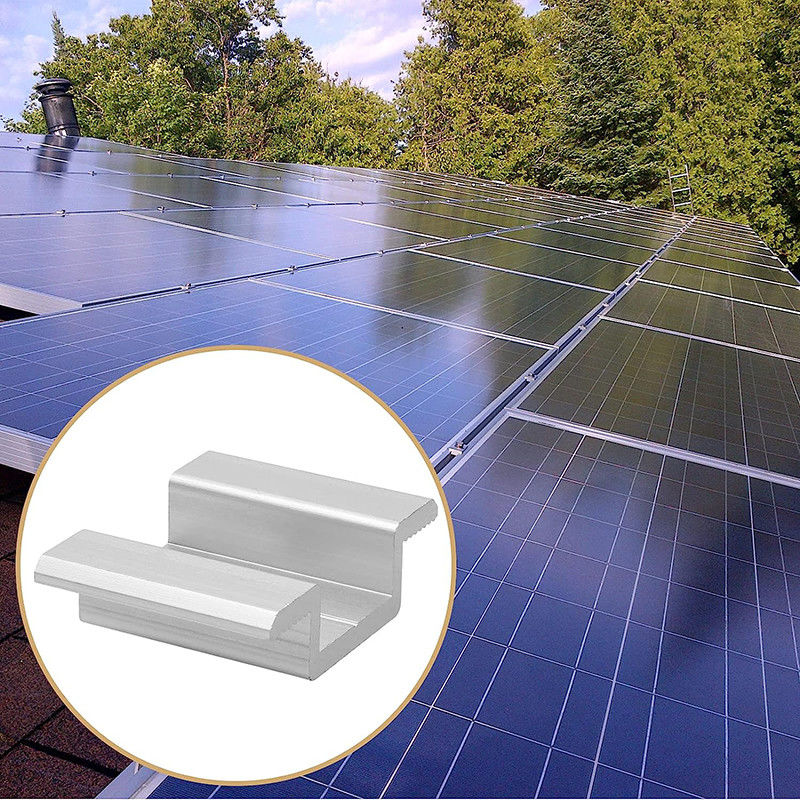 Non Rusting  Metal  Solar Panel Roof Clamps 40/50/60/80mm 1.5KN/M2 Snow Load