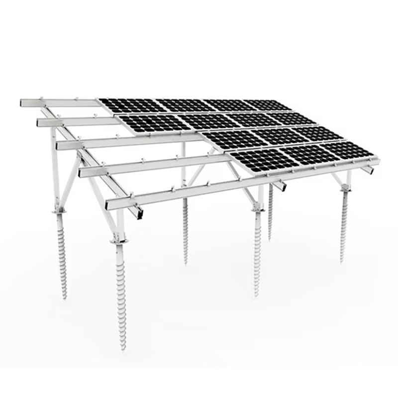 Solar Mounting System Ground Mounting Bracket Carbon Steel Structure For Solar Panel Support Ground screw