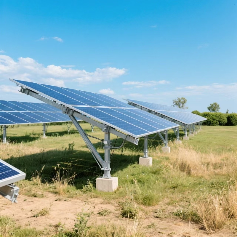 Photovoltaic Ground Mounting Structure Ground Screw Foundation Solar Ground Mounting System For Solar Power Station