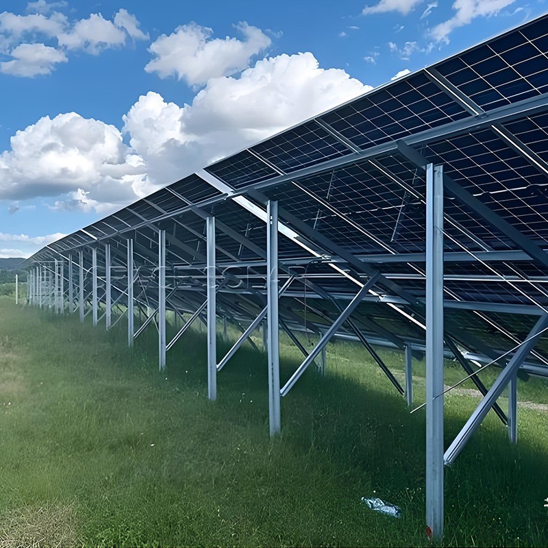 Photovoltaic Ground Mounting Structure Ground Screw Foundation Solar Ground Mounting System For Solar Power Station