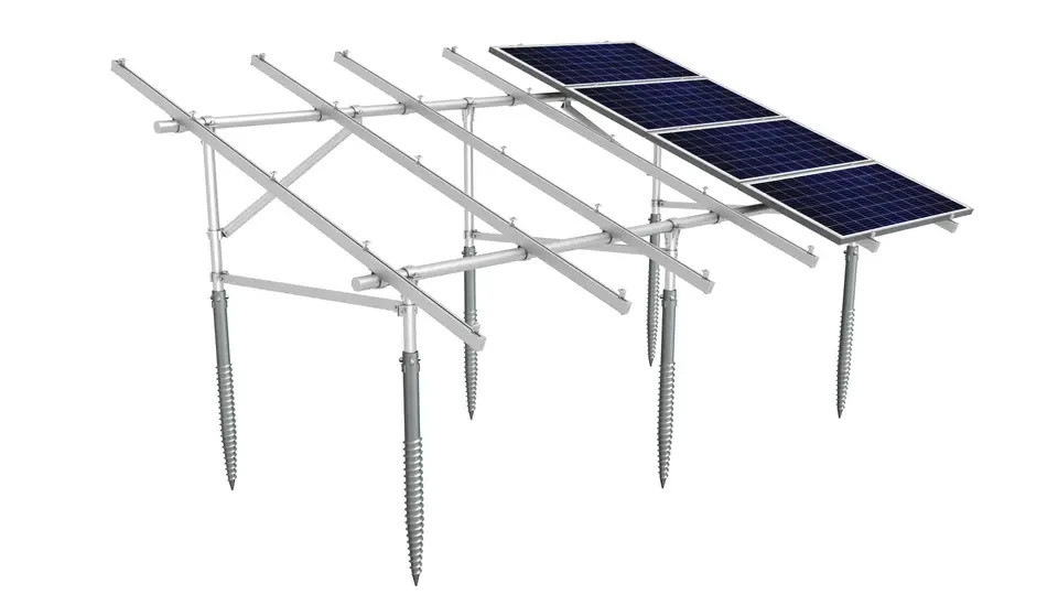 Fixed Solar Frame Customized Free Standing Solar Panel Frames Screw / Concrete Installation